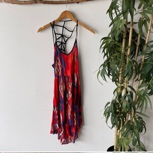 LF Millau Boho Aztec Strappy Tank High Low Dress